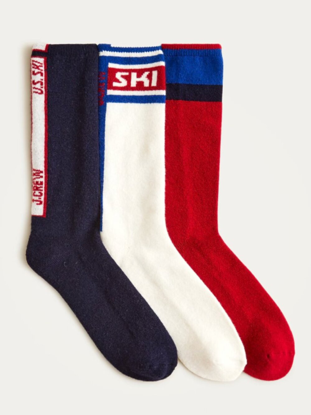 BRAND NEW J.Crew U.S. Ski & Snowboard Wool Socks three-pack S/M